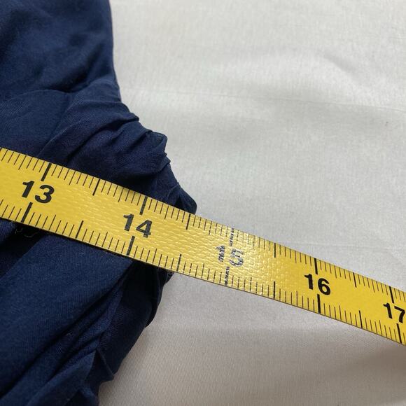 Carmen Marc Valvo Navy Blue Beaded Halter Silk Dress Size 4 Wedding Red Carpet - Picture 4 of 13